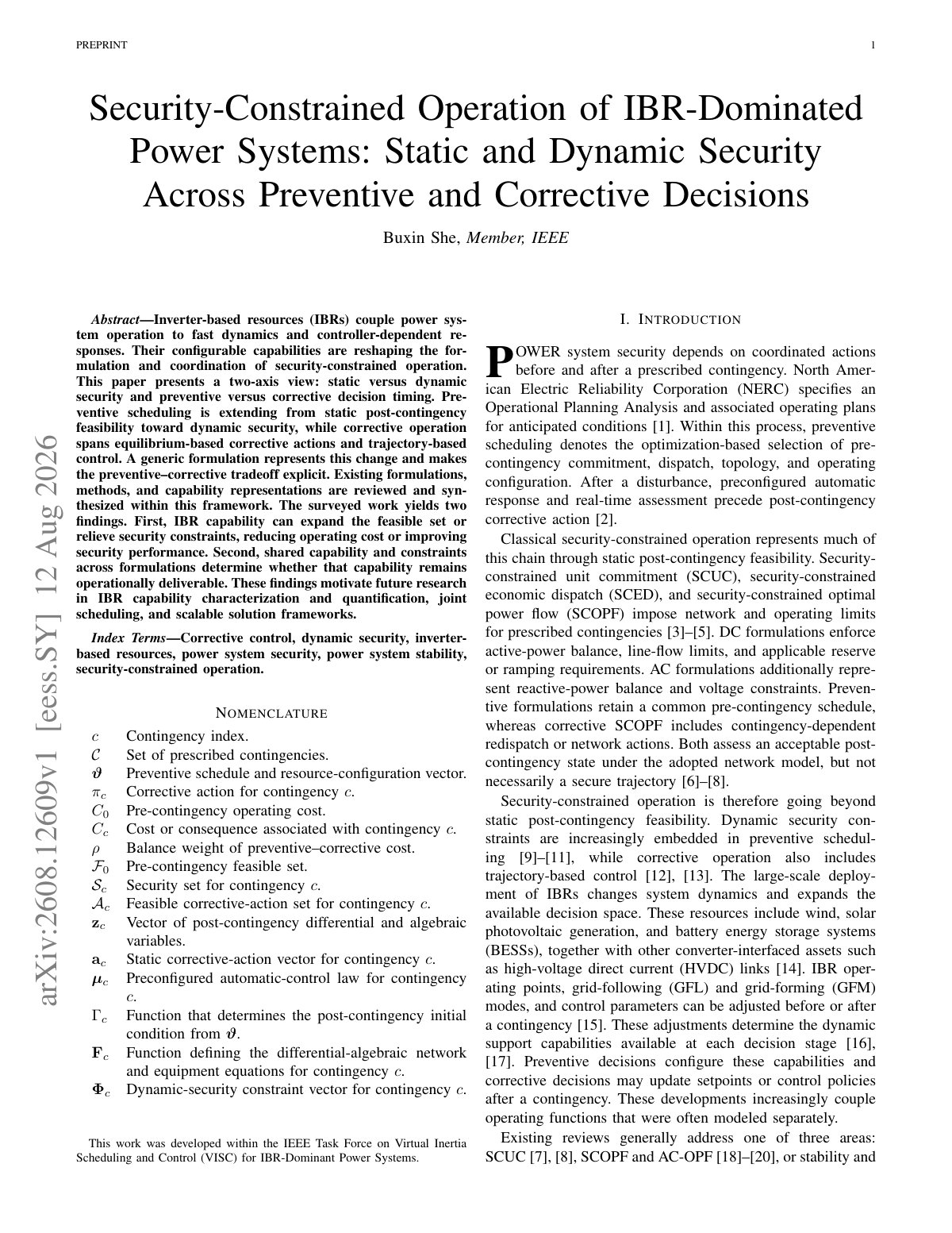 First page of 2026 She IBR Security Constrained Operation