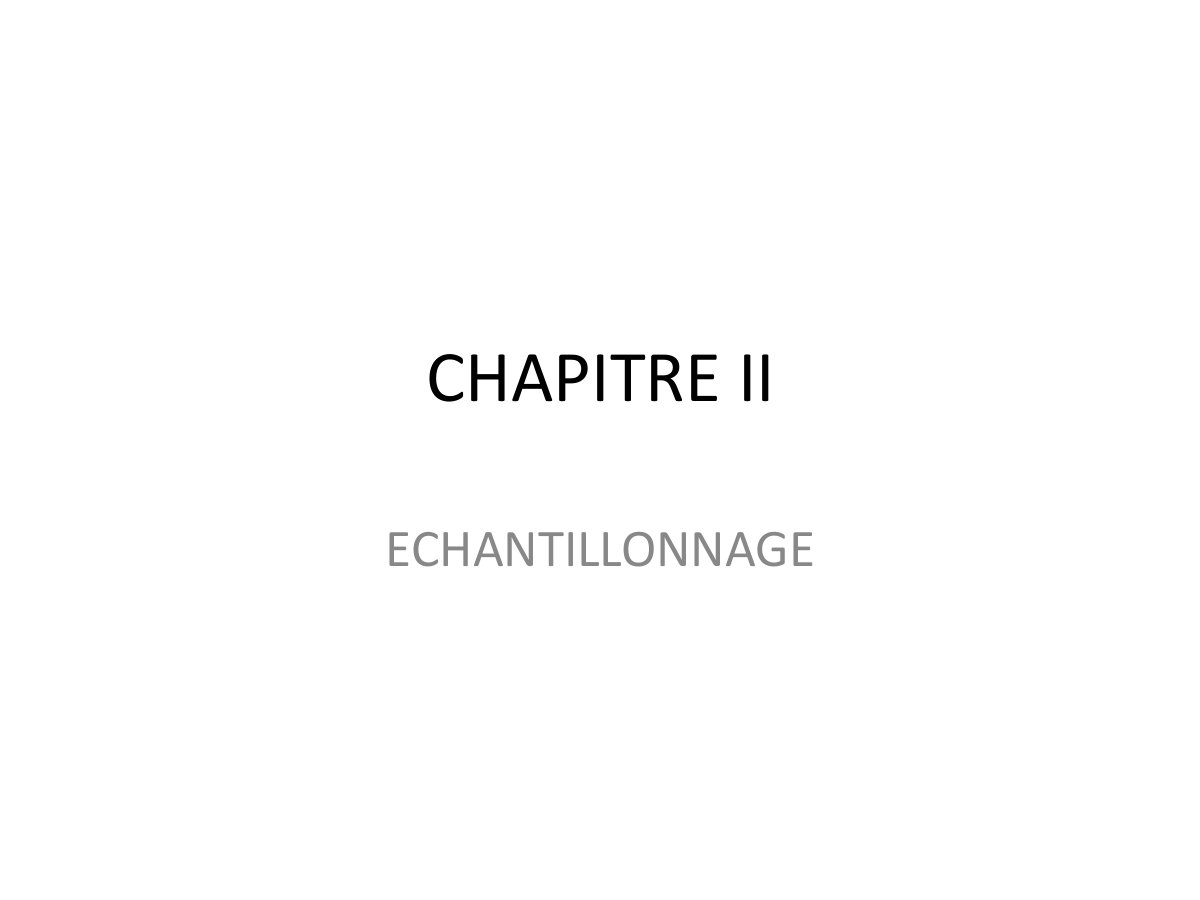 First page of CHAPITRE II ECHANTILLONNAGE COURS ET EXERCICES