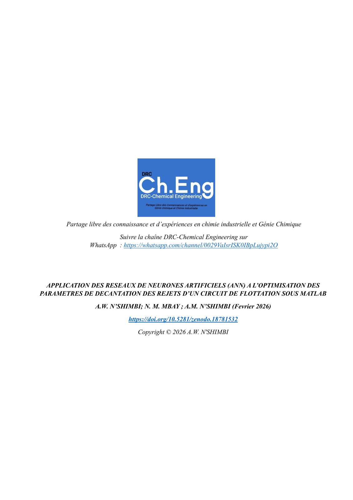 First page of Application des reseaux de neurones arti