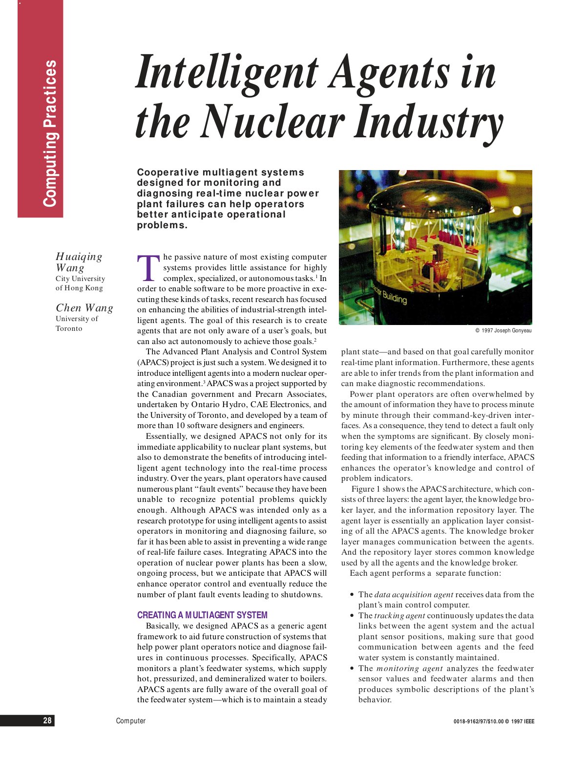 First page of Intelligent agents in the nuclear indust