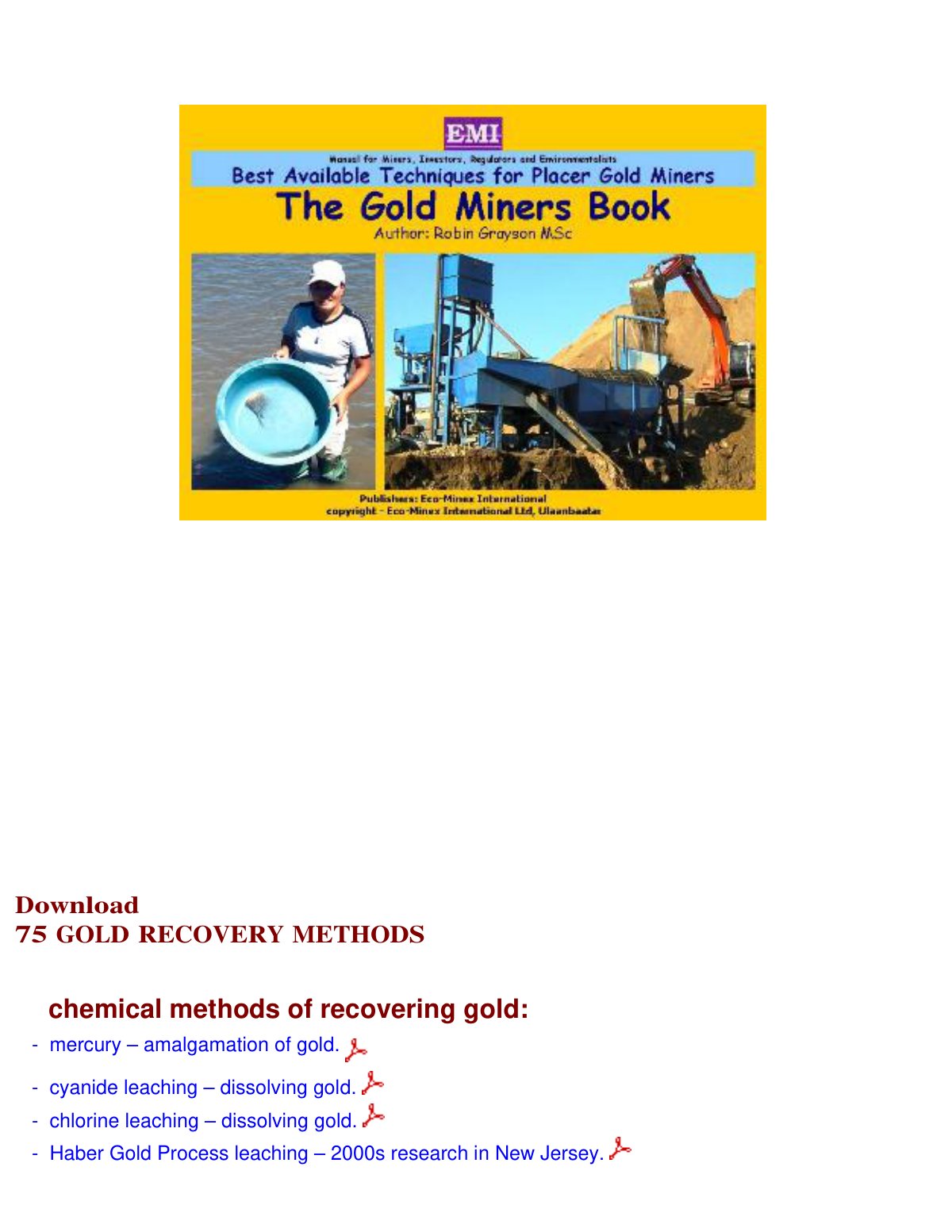 First page of 43820757 75 Gold Recovery Methods