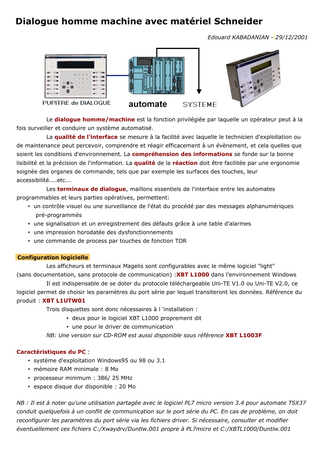 First page of dialogue homme machine