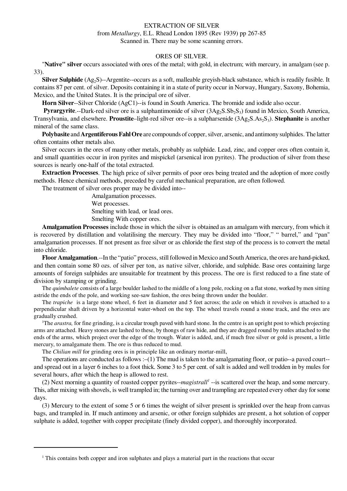 First page of silver