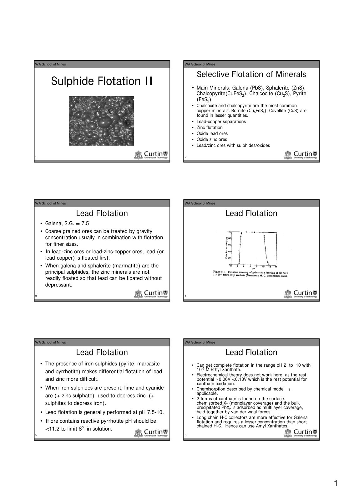 First page of Flotation of Sulphides II   Slides