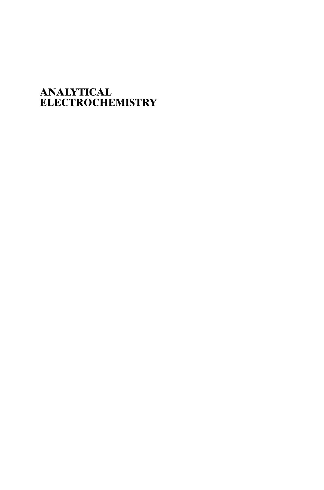 First page of ANALYTICAL  ELECTROCHEMISTRY