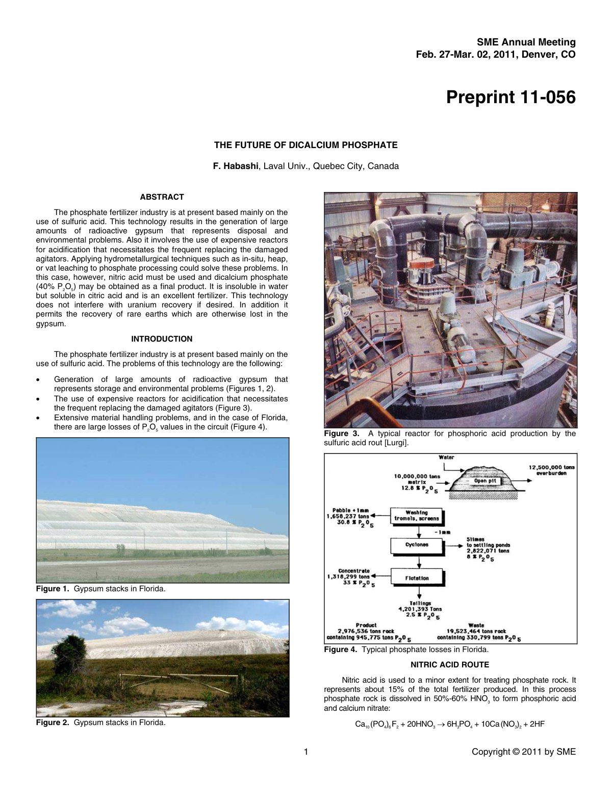 First page of Dicalcium phosphate SME 2011