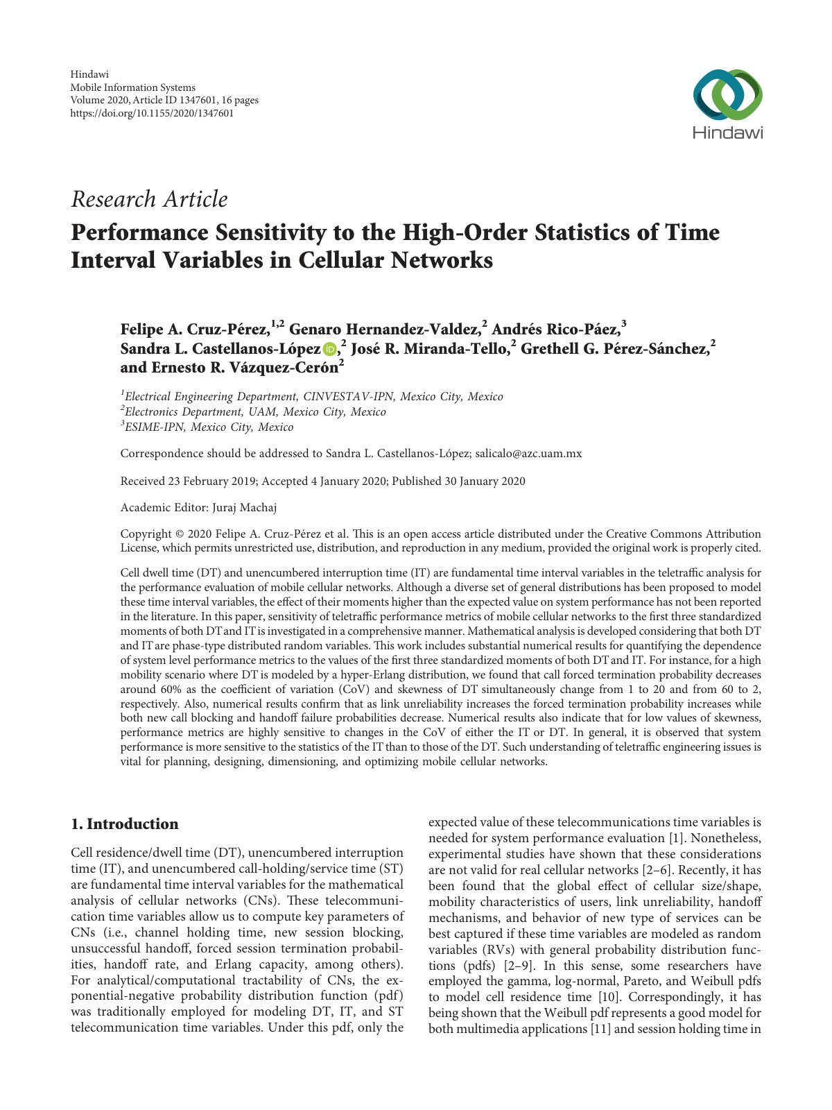 First page of Performance Sensitivity to the High Orde