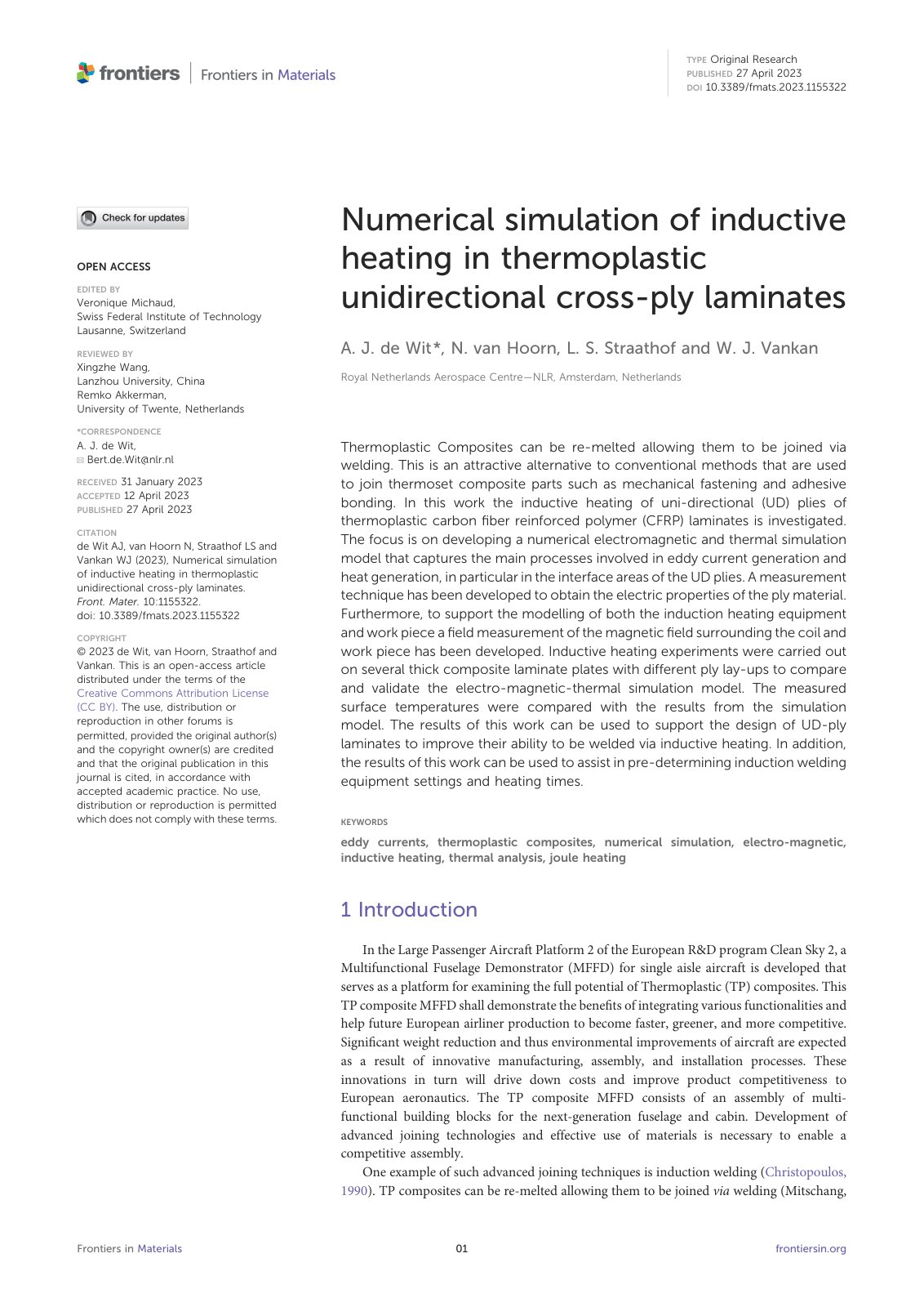 First page of Numerical simulation of inductive