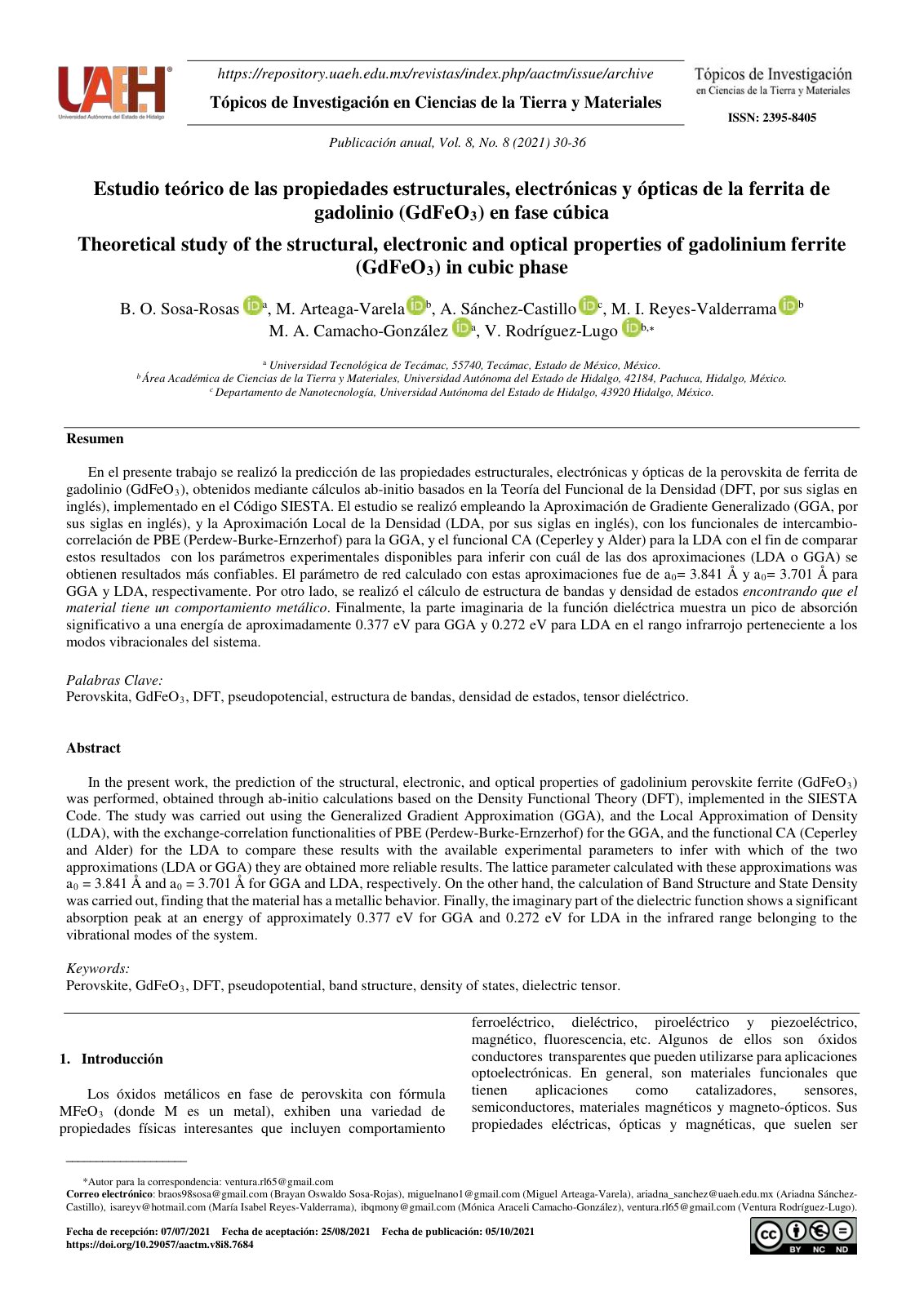 First page of Estudio teorico de las propiedades estru