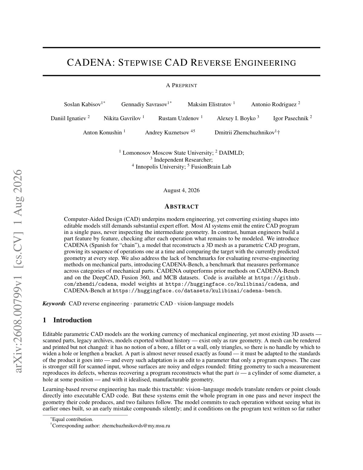 First page of CADENA: STEPWISE CAD REVERSE ENGINEERING