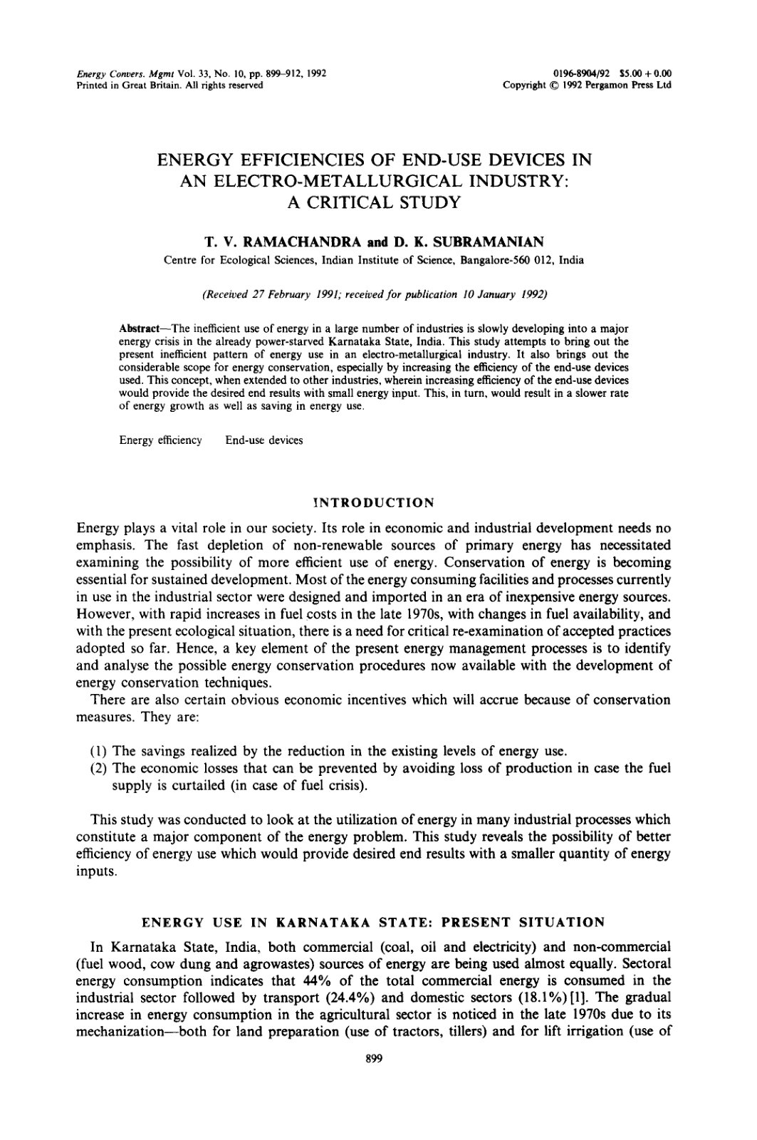 First page of Energy efficiencies of end use devices i