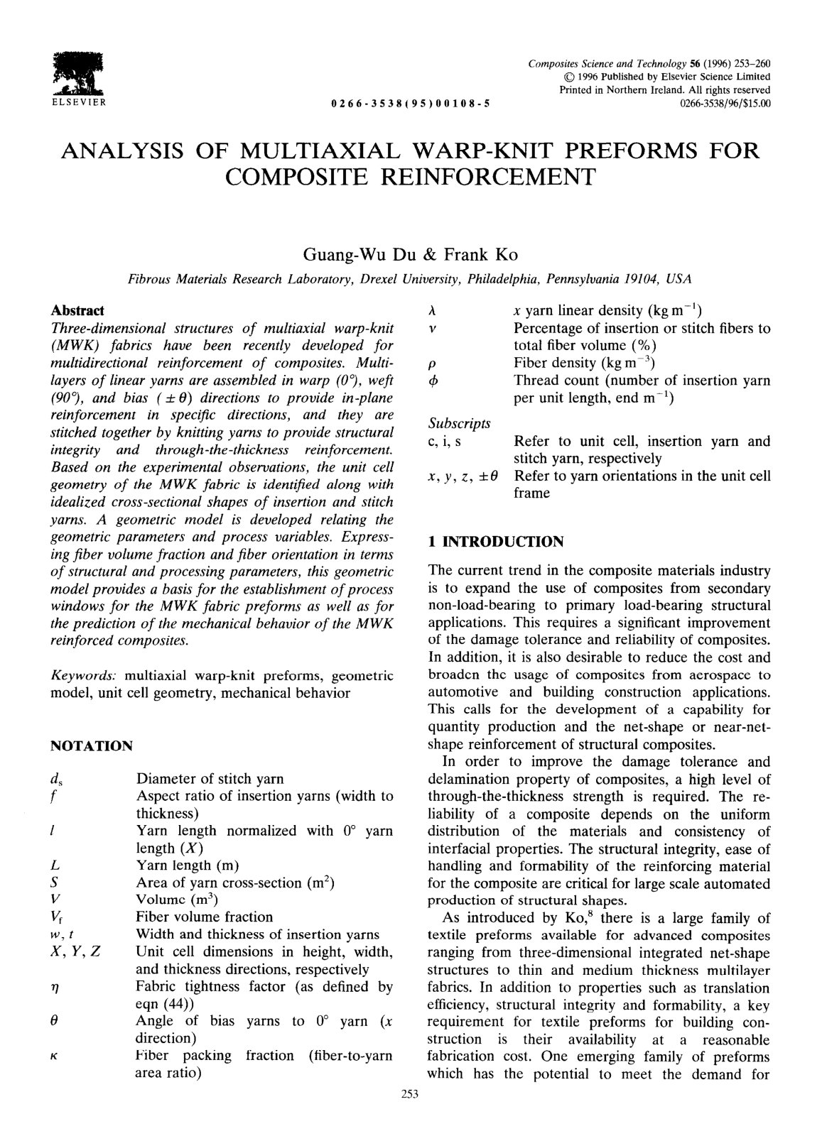 First page of Analysis of multiaxial warp knit preform