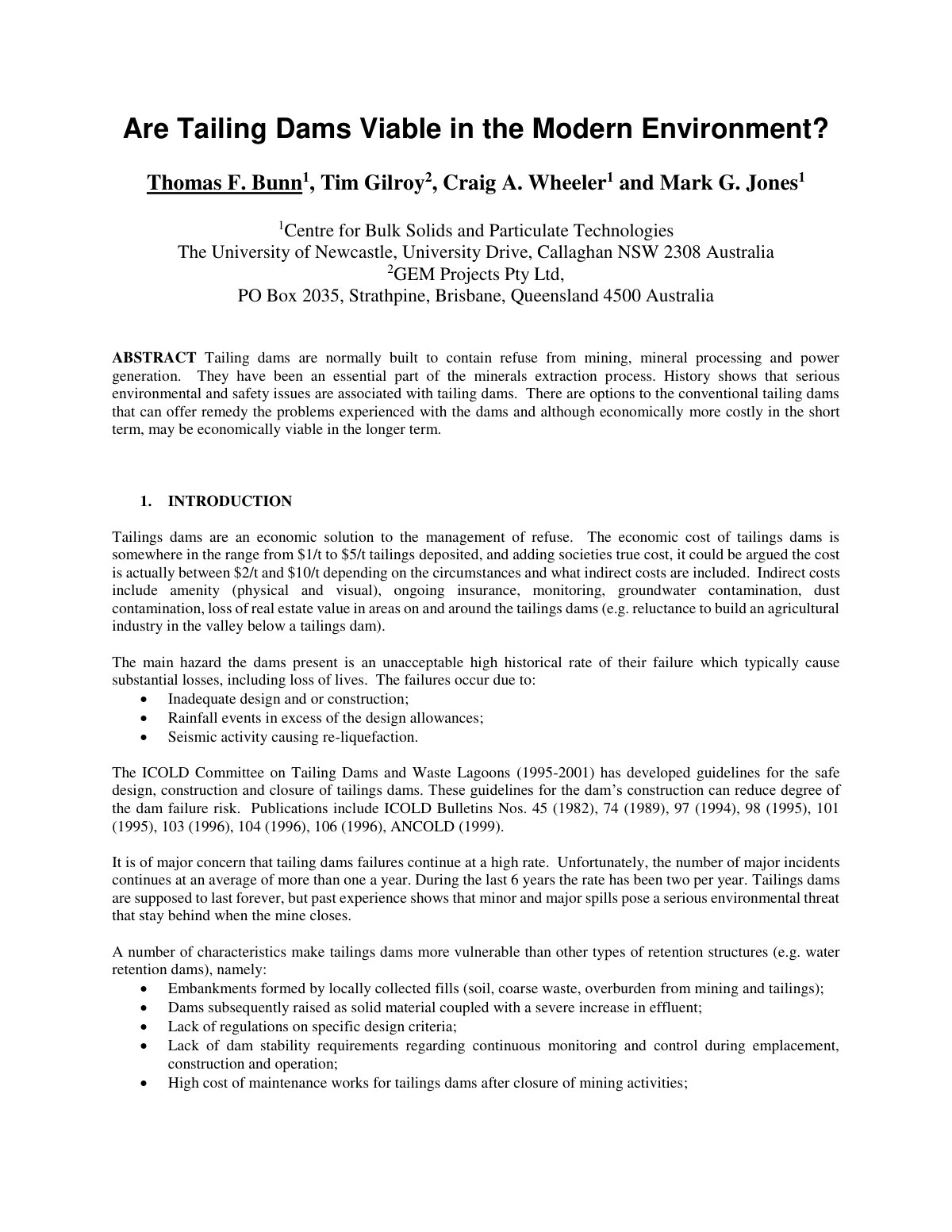 First page of Are Tailing Dams Viable in the Modern En