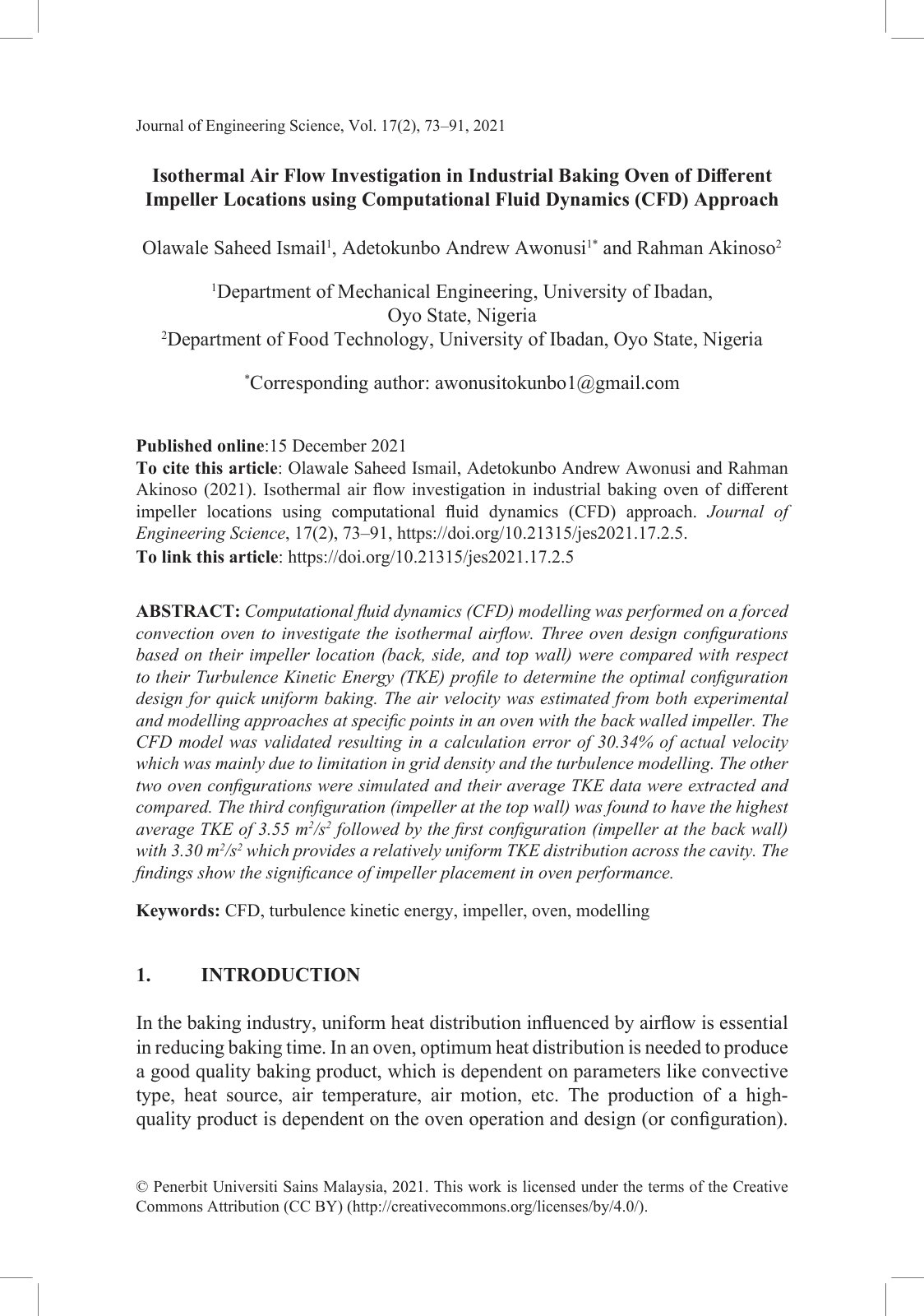 First page of Isothermal Air Flow Investigation in Ind