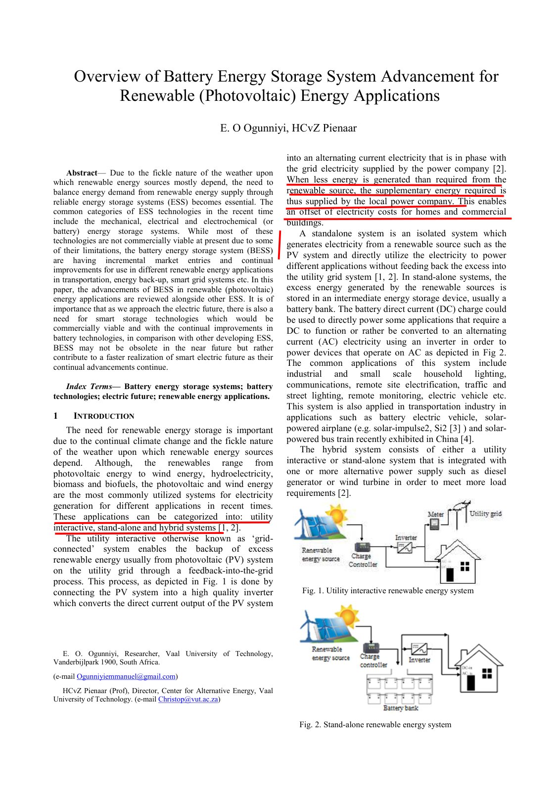 First page of Overview of Battery Energy Storage Syste