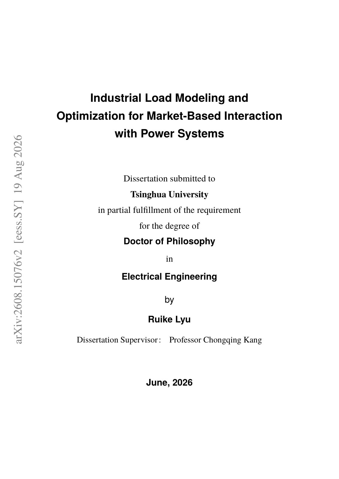 First page of 2026 Lyu Industrial Load Modeling