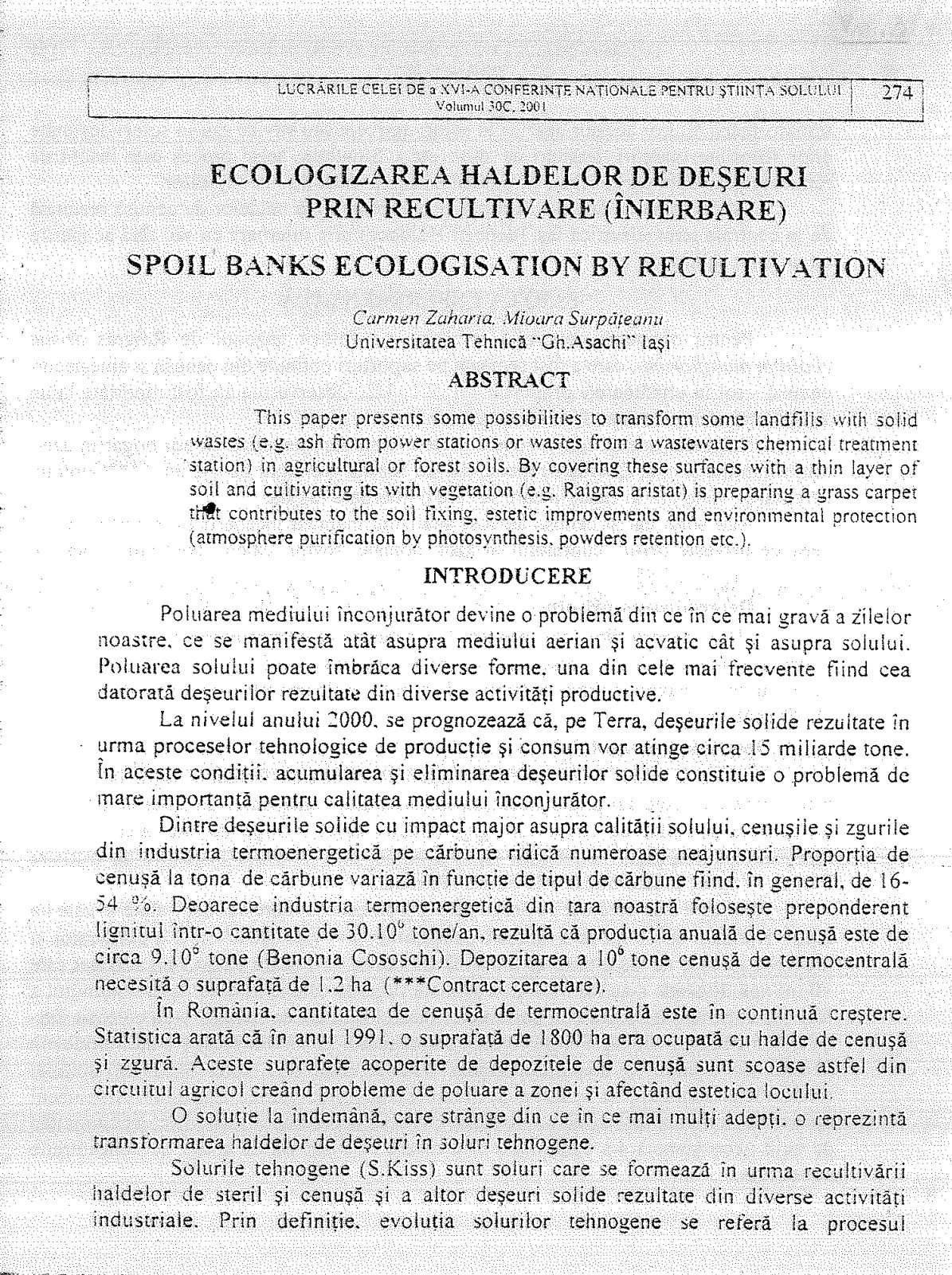 First page of Ecologizarea haldelor de deseuri prin re
