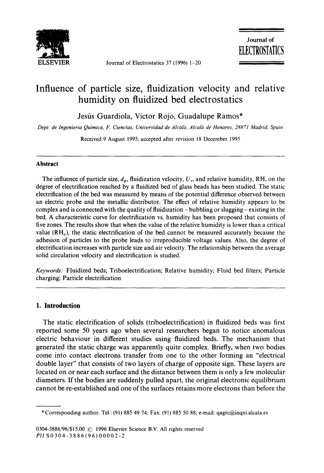 First page of Influence of particle size fluidization