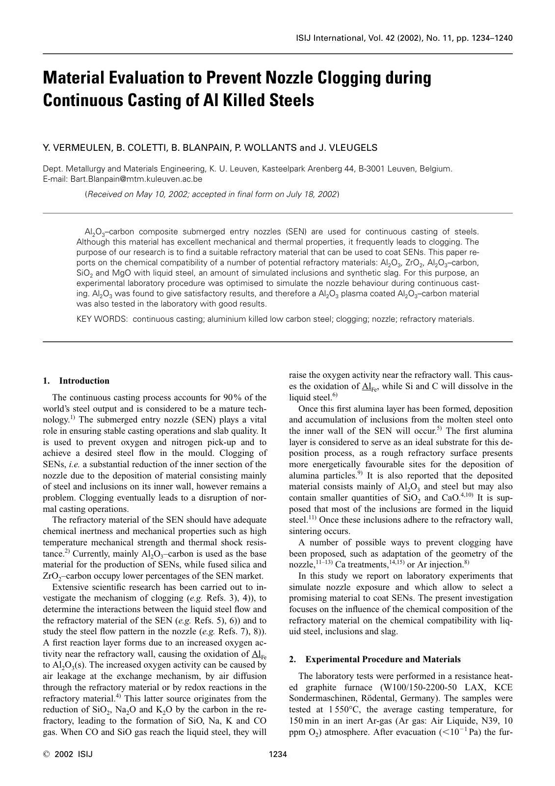 First page of Material Evaluation to Prevent Nozzle Cl