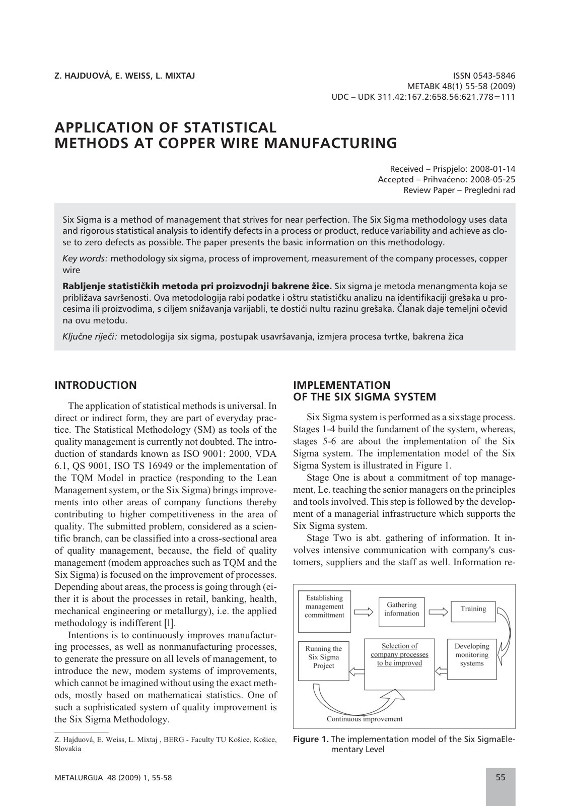 First page of Application of Statistical Methods at Co