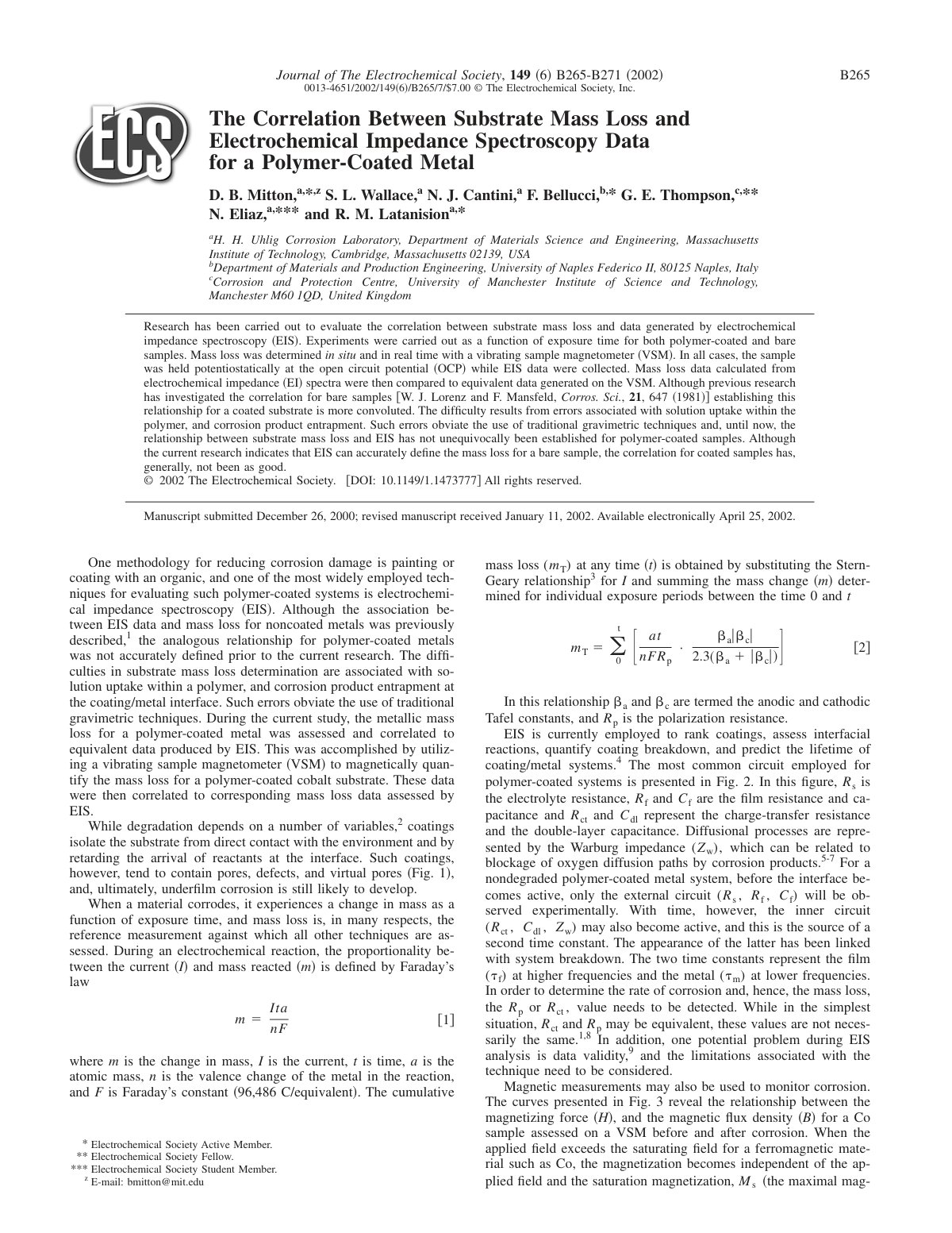 First page of The Correlation Between Substrate Mass L