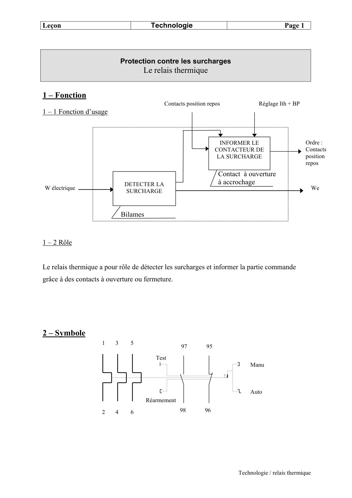 First page of relais thermique