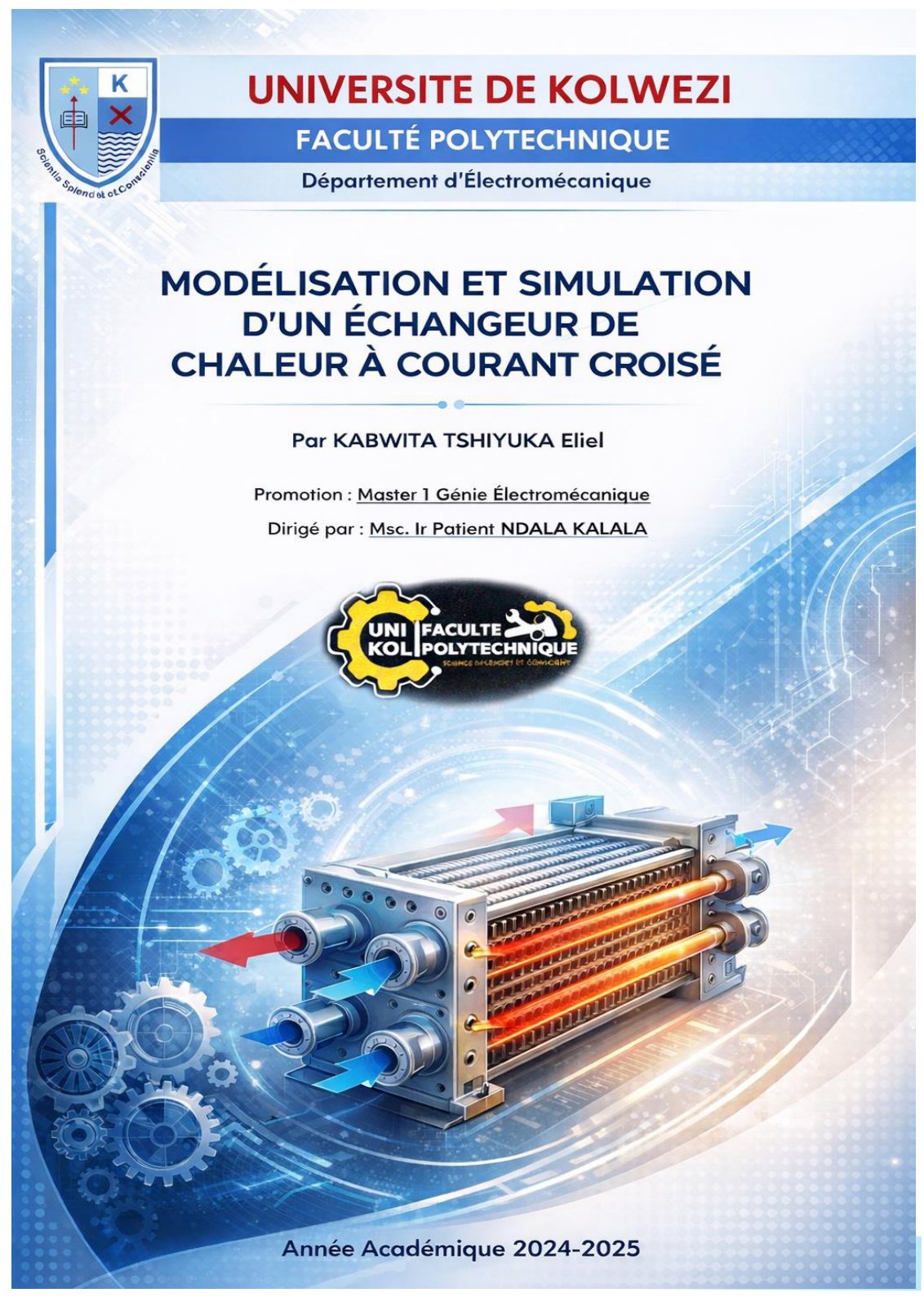 First page of Modélisation et simulation d'un échangeur de chaleur à courant croisé