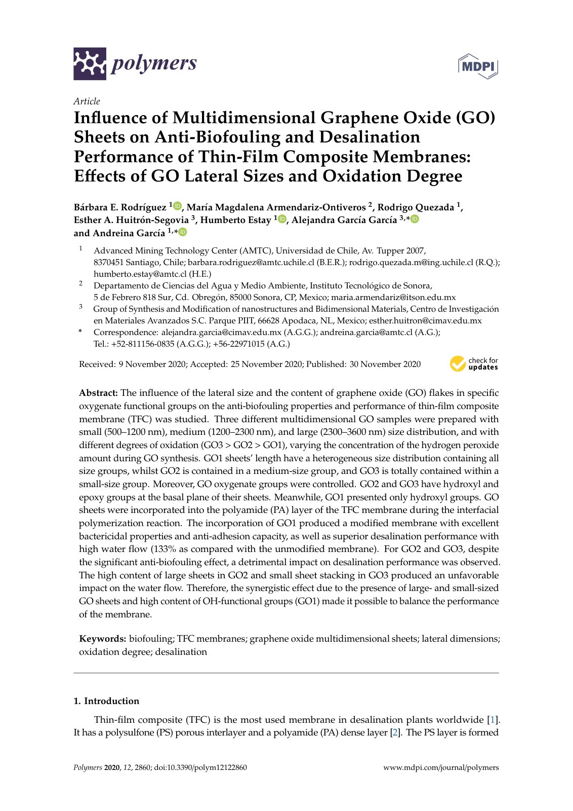 First page of Influence of Multidimensional Graphene O