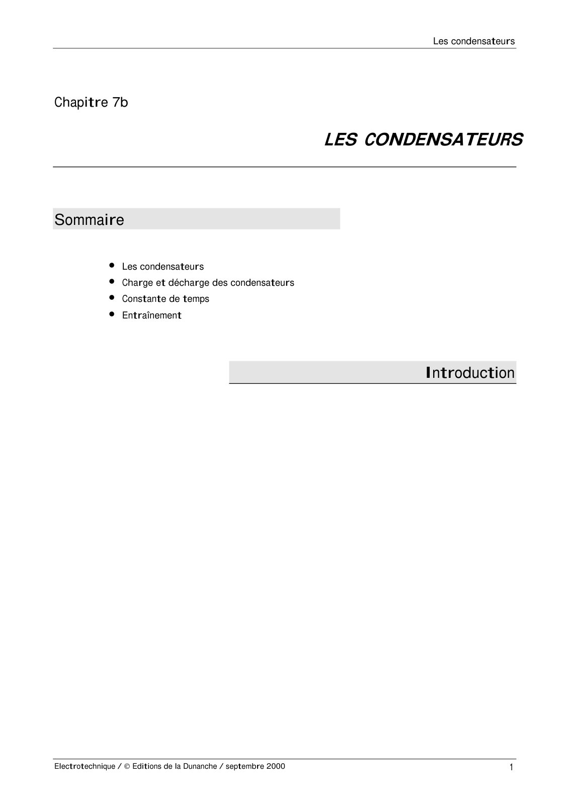 First page of condensateurs