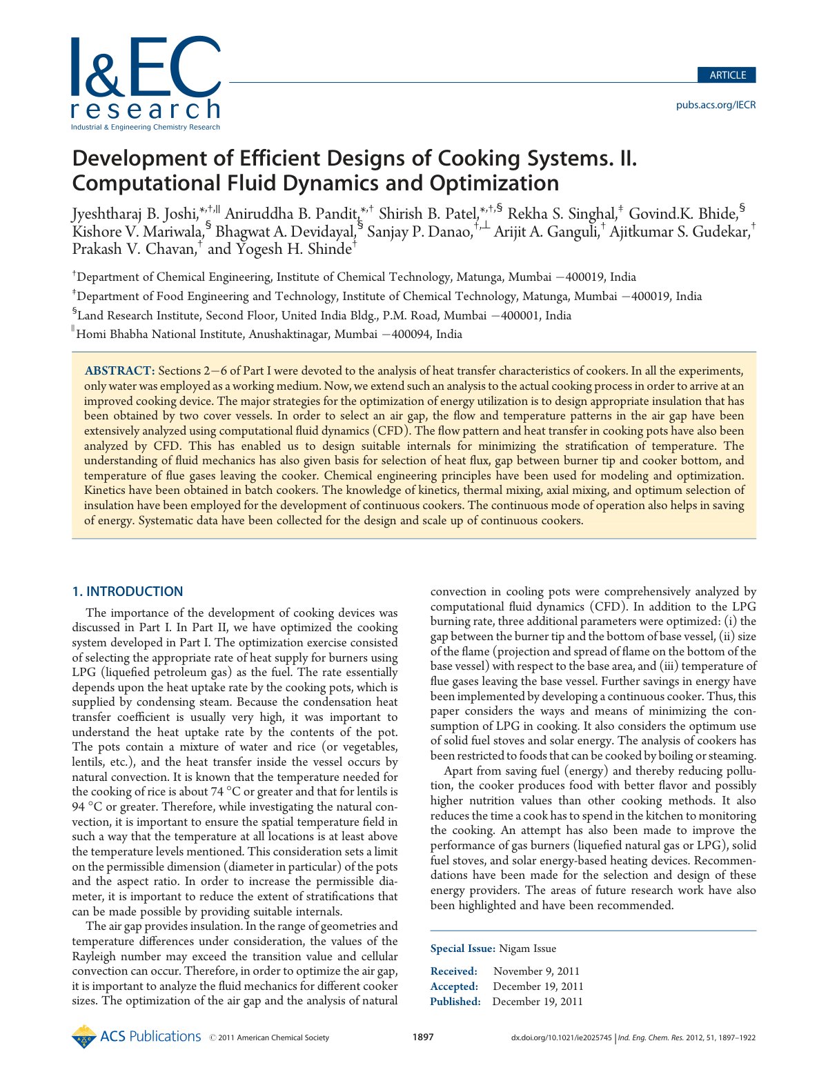 First page of Development of Efficient Designs of Cook