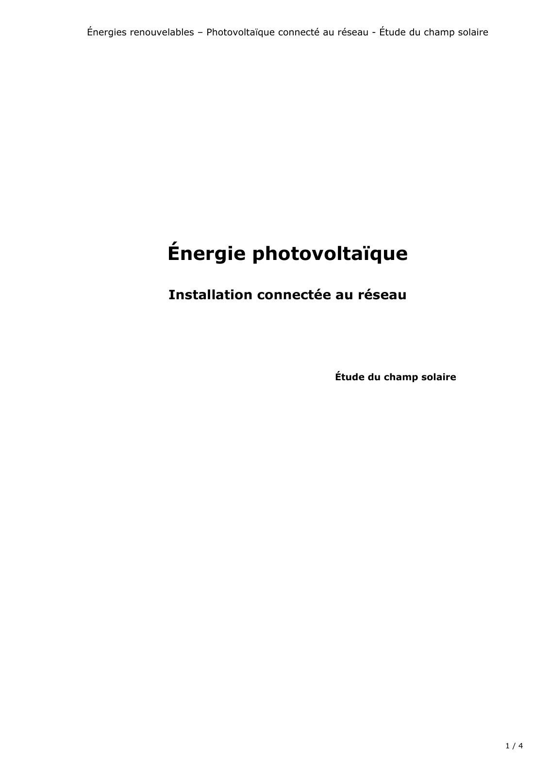 First page of solaire corrige