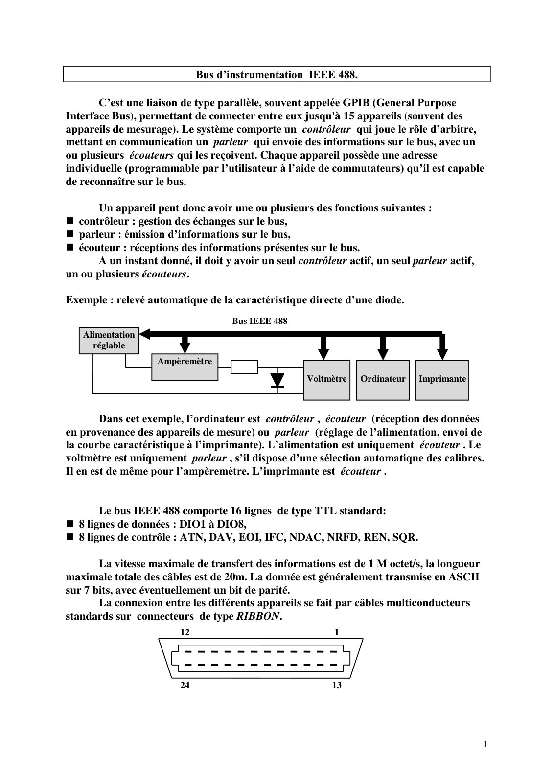 First page of Bus d’instrumentation IEEE 488