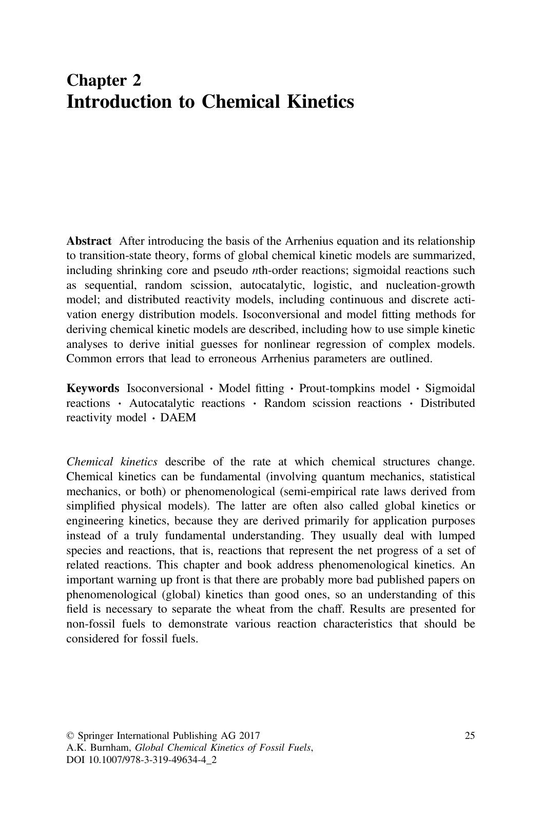 First page of Introduction to Chemical Kinetics