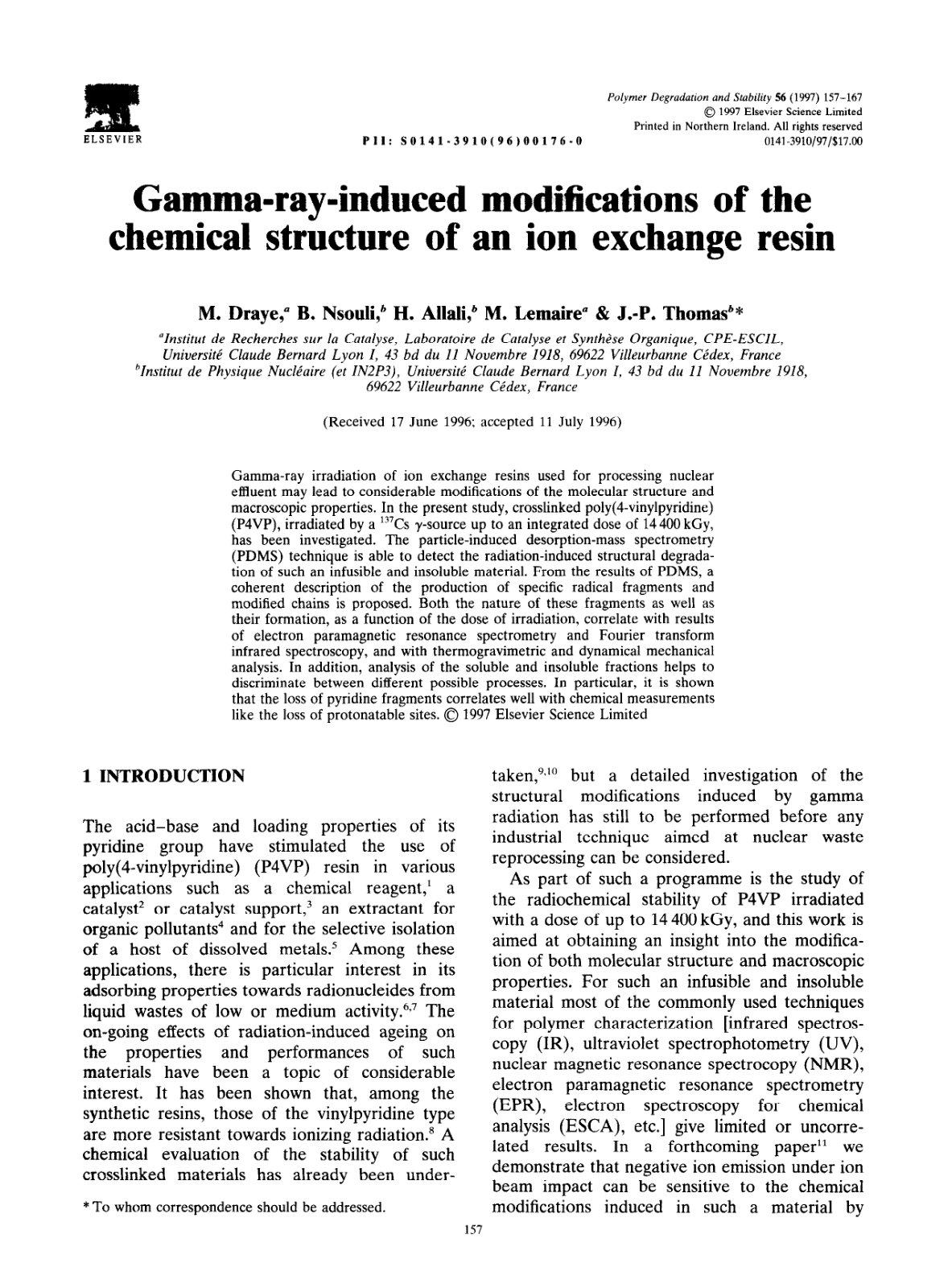First page of Gamma ray induced modifications of the c