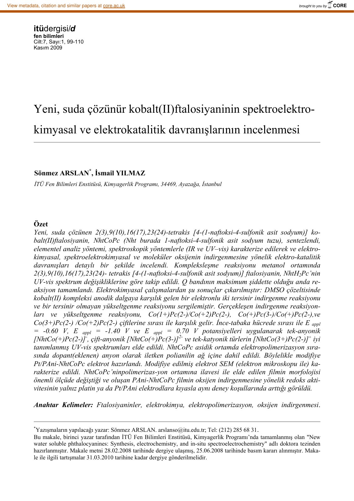First page of New water soluble phthalocyanines: Synthesis, electrochemistry, and in-situ spectroelectrochemistry