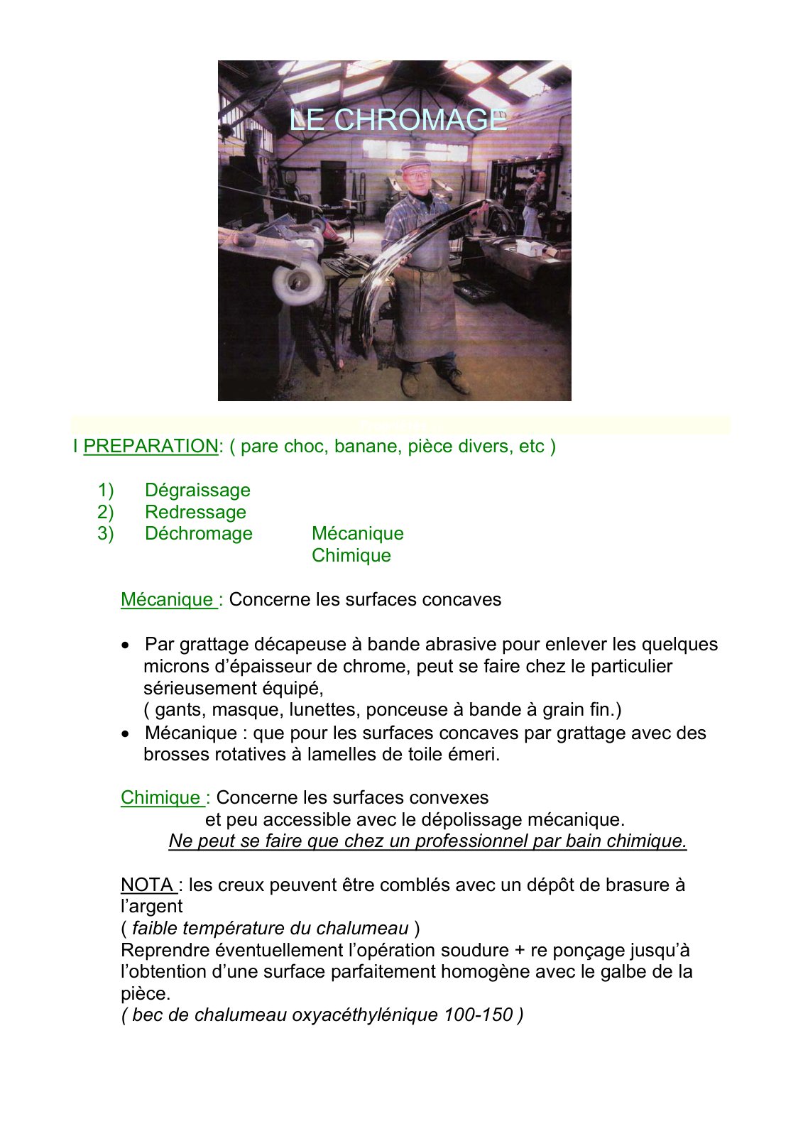 First page of Propriétés de traitement de surface par électrolyse