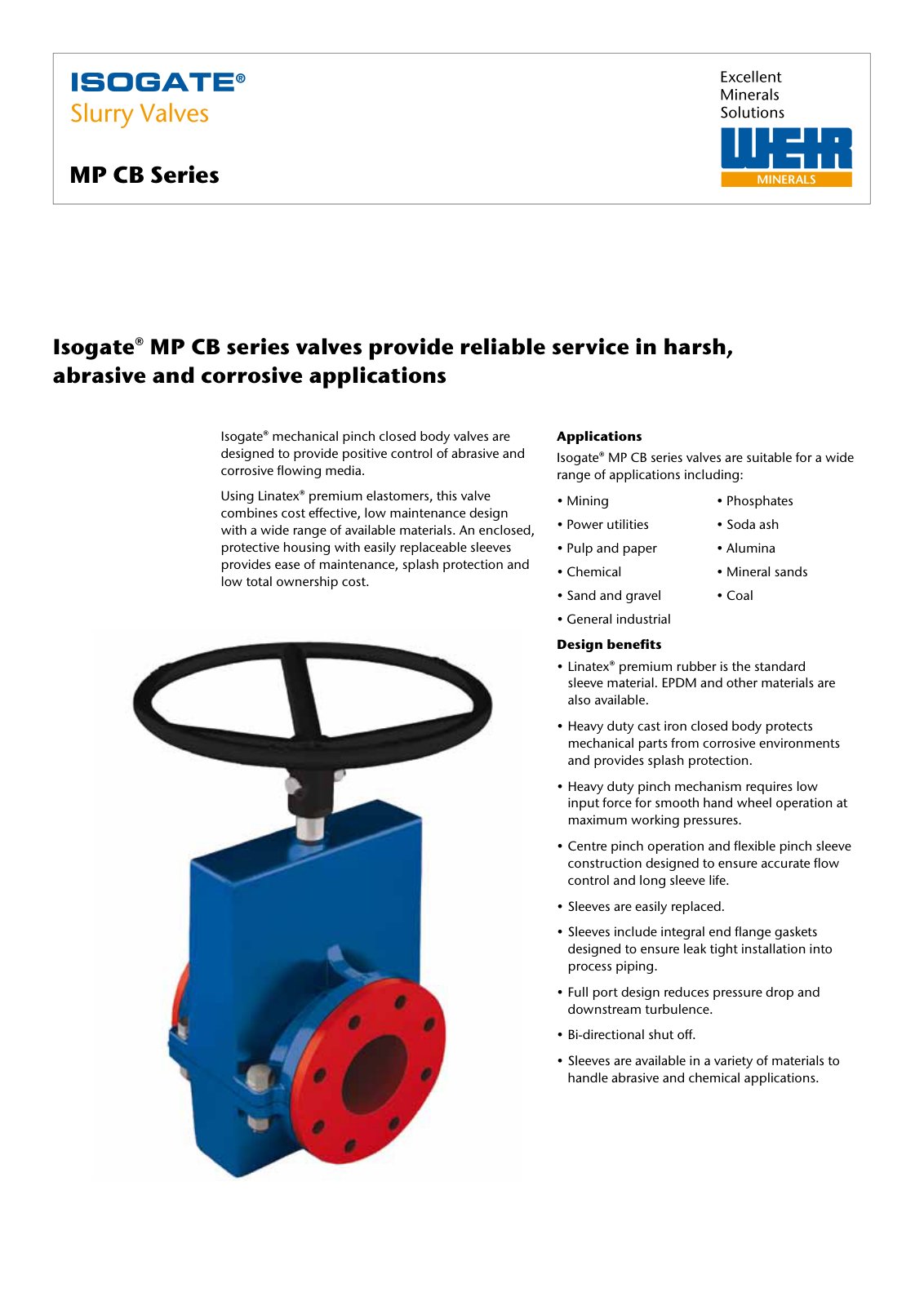 First page of ISOGATE Slurry Valves MP CB Series PREVIEW