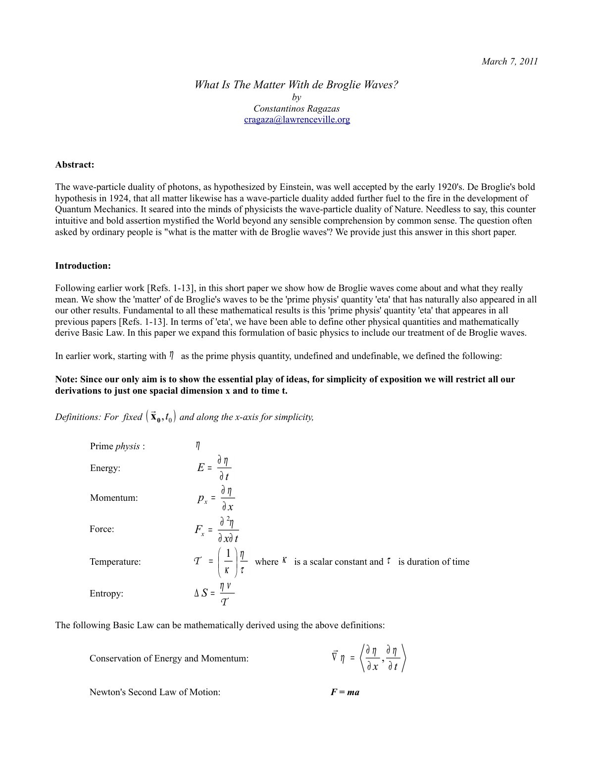 First page of What Is The Matter With de Broglie Waves