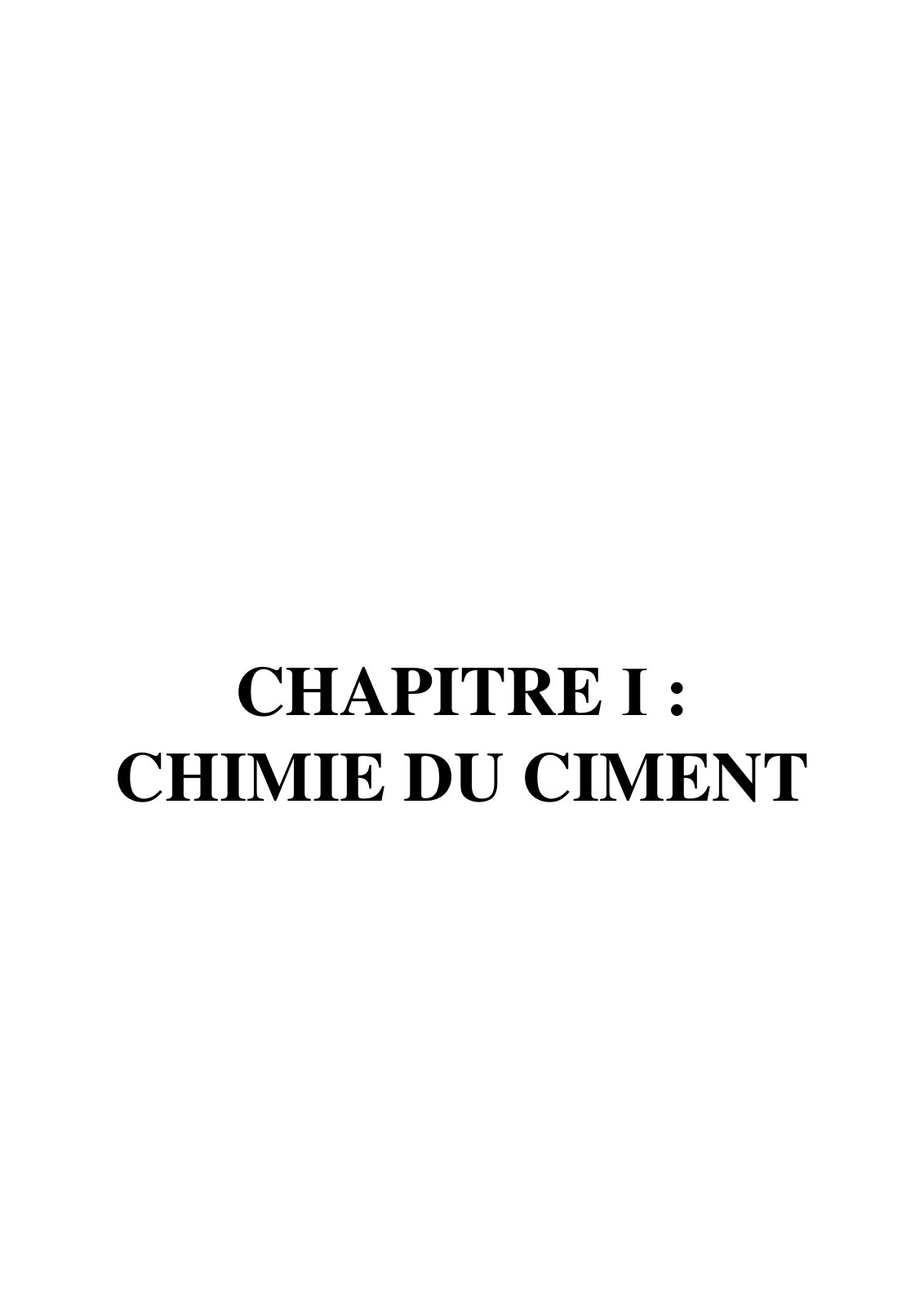 First page of CHAPITRE  CHIMIE DU CIMENT