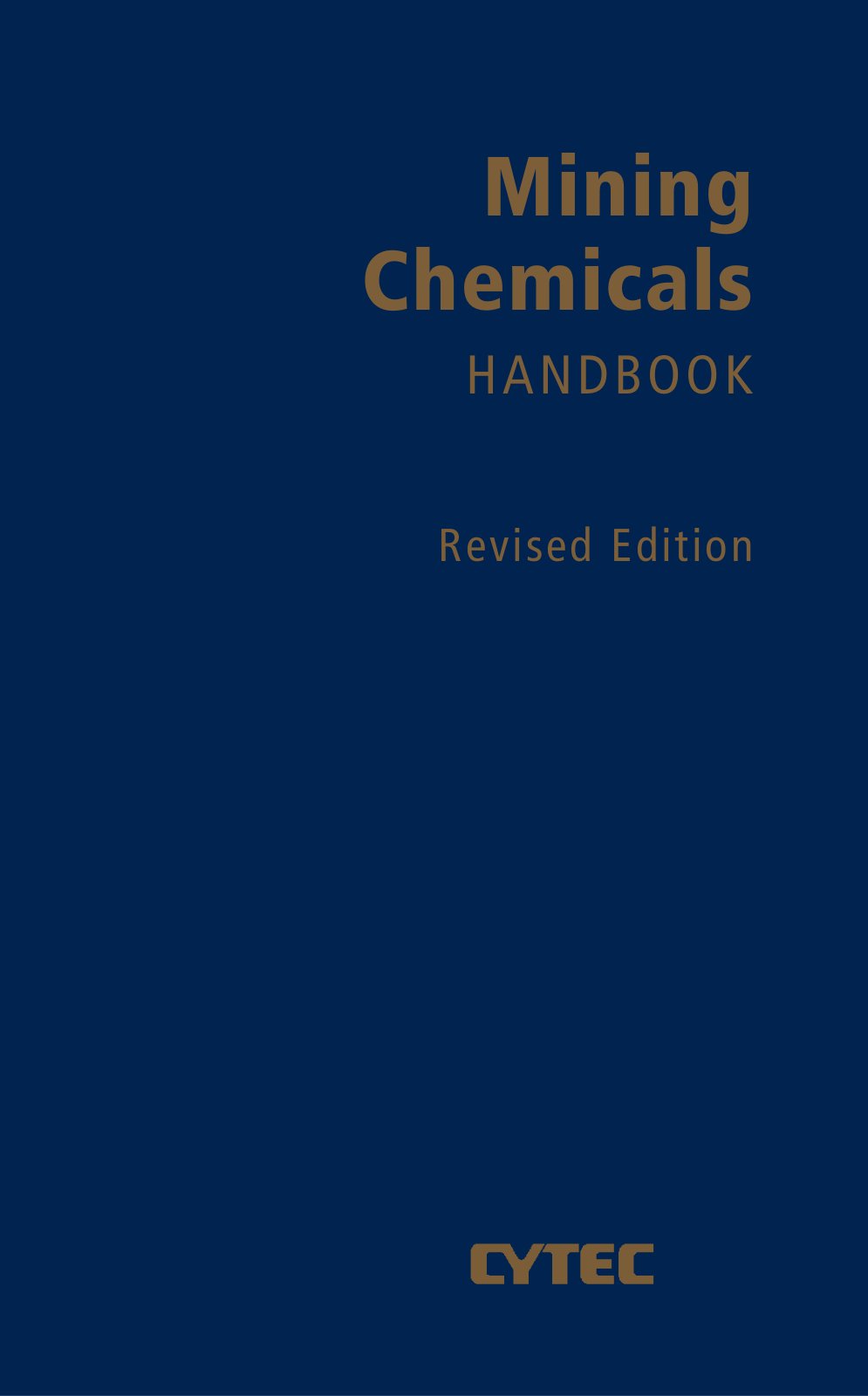 First page of CYTEC Flotataion & Mining Chemicals handbook