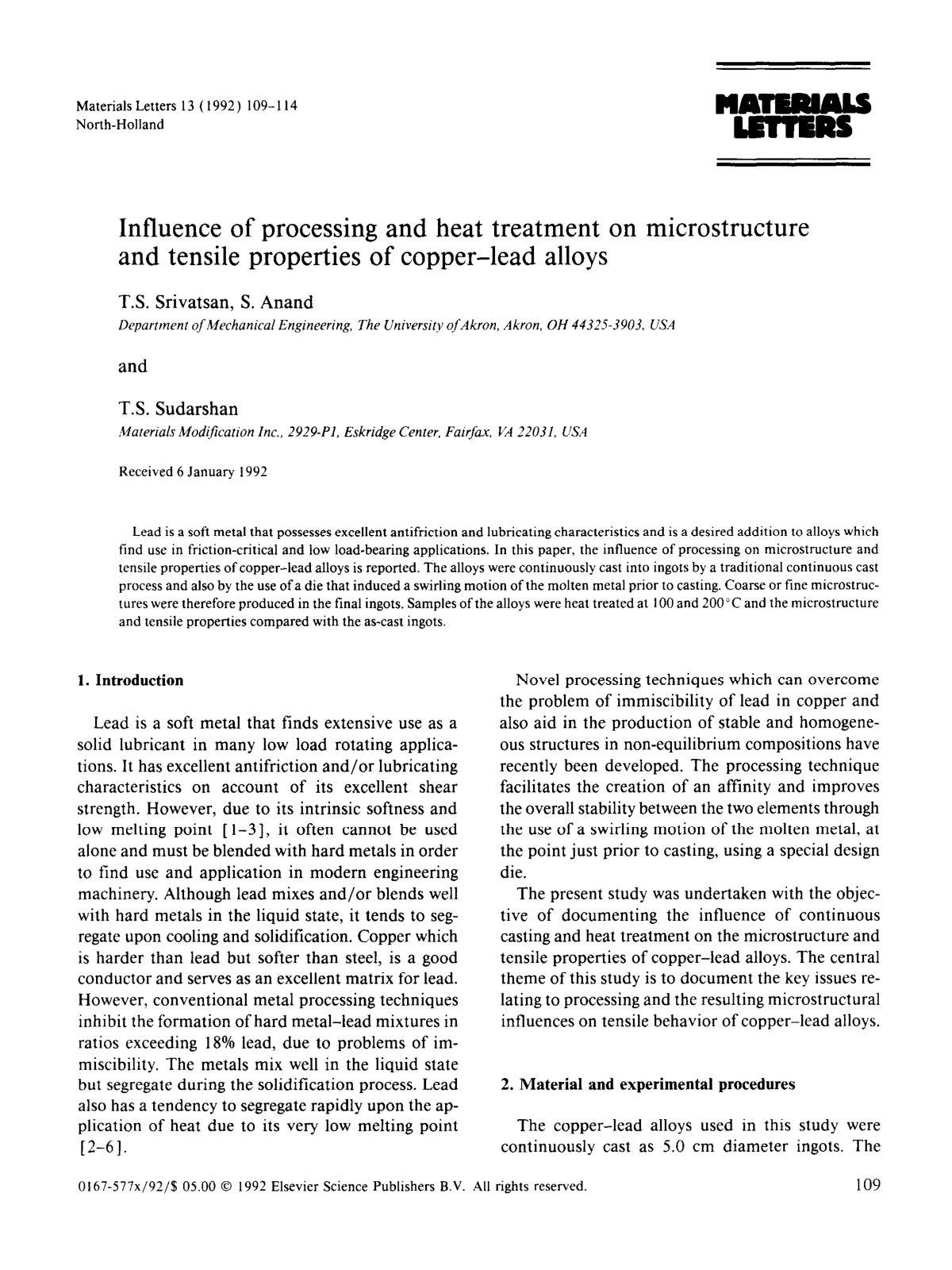 First page of Influence of processing and heat treatme