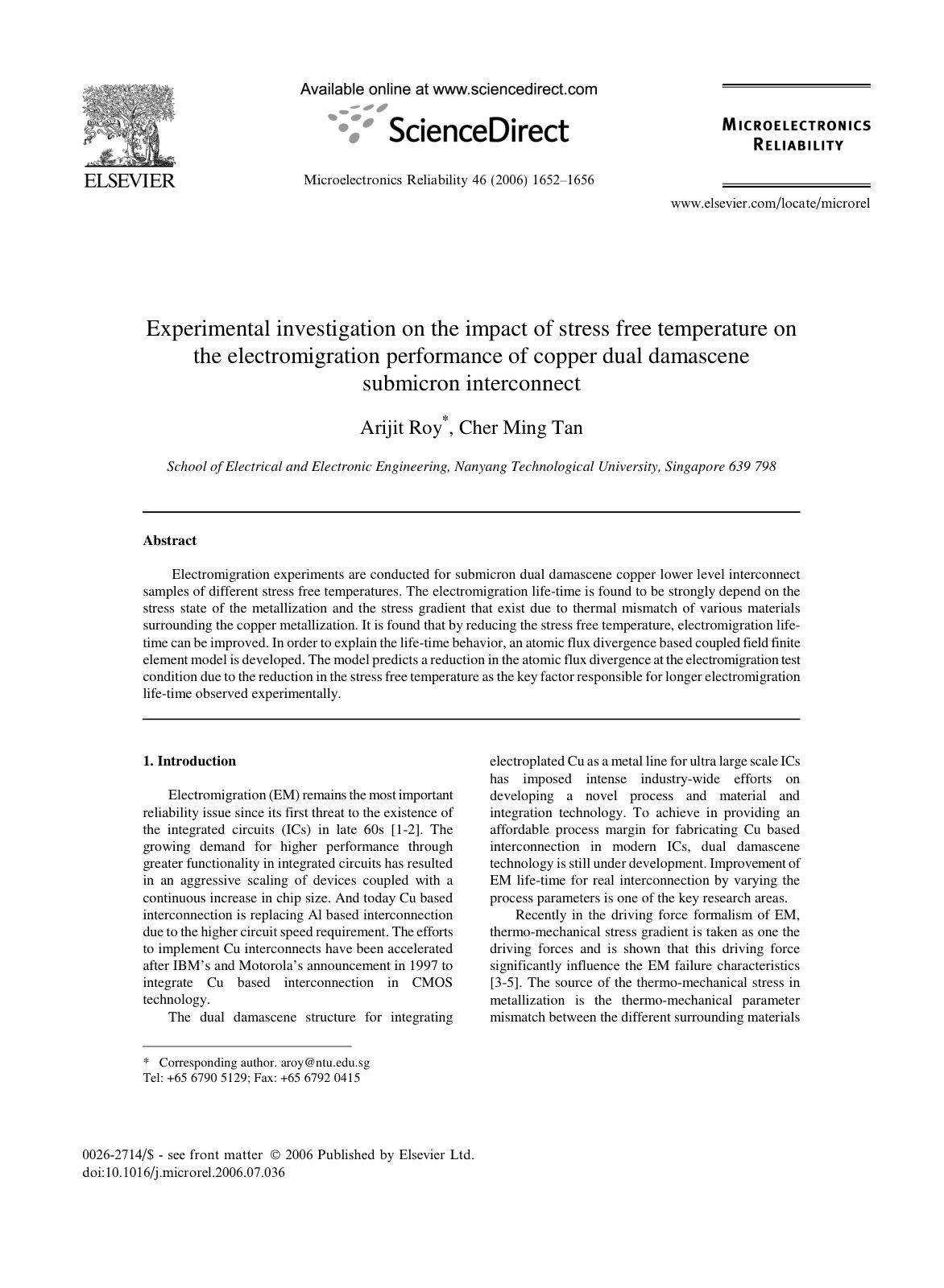 First page of Experimental investigation on the impact