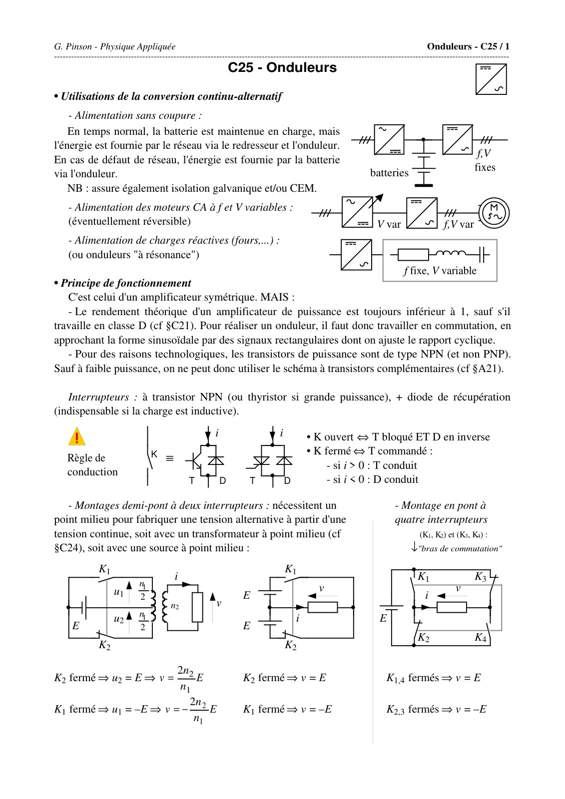 First page of C25 - Onduleurs