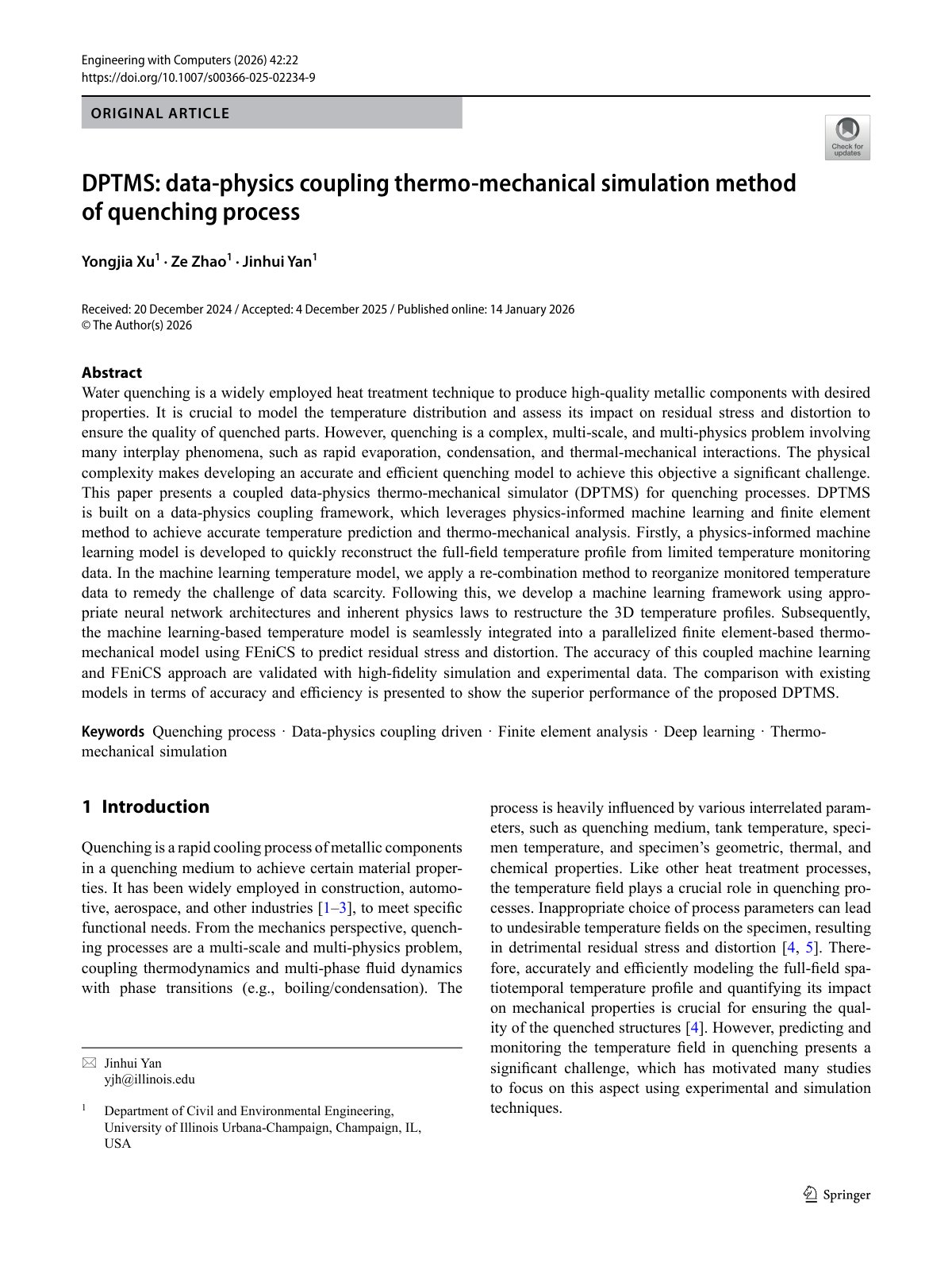 First page of 2026 Xu DPTMS Quenching Process