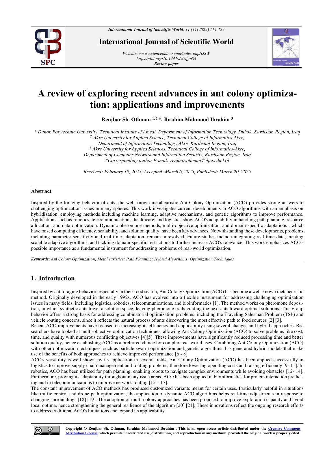 First page of A review of exploring recent advances in