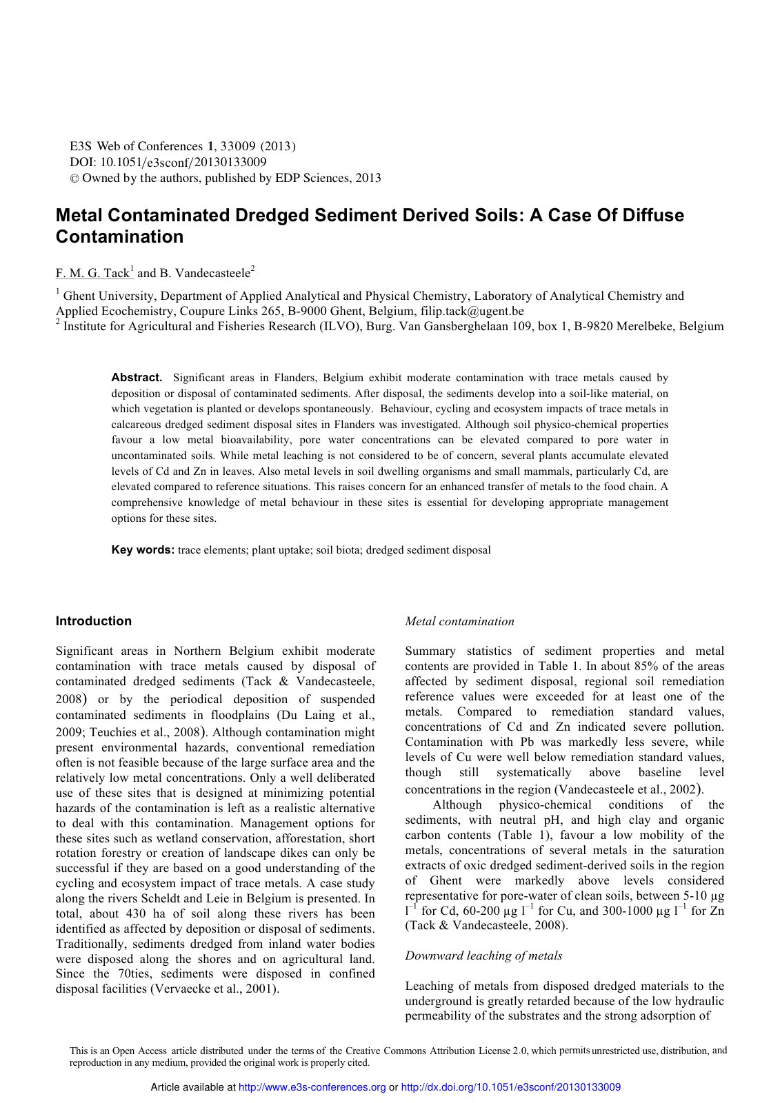 First page of Metal Contaminated Dredged Sediment Deri