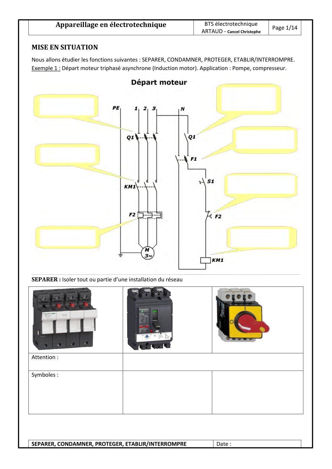 First page of 0 appareillage electrotechnique