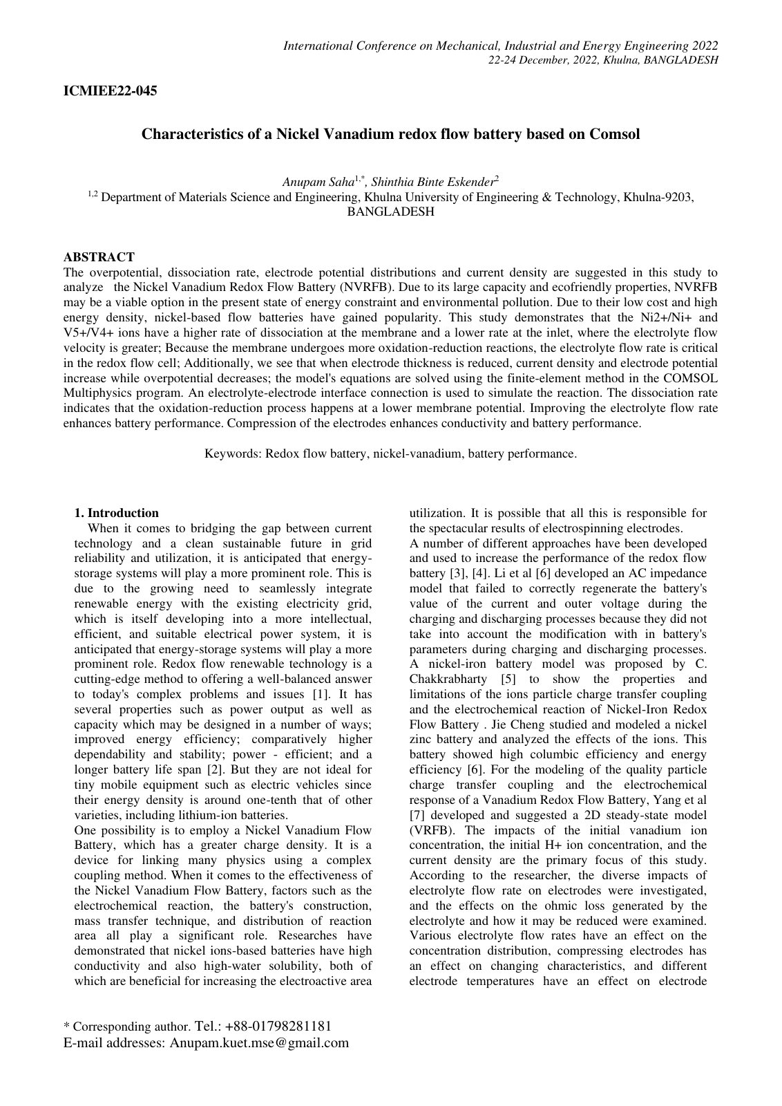 First page of PREPARATION OF MANUSCRIPT FOR TIEES-98