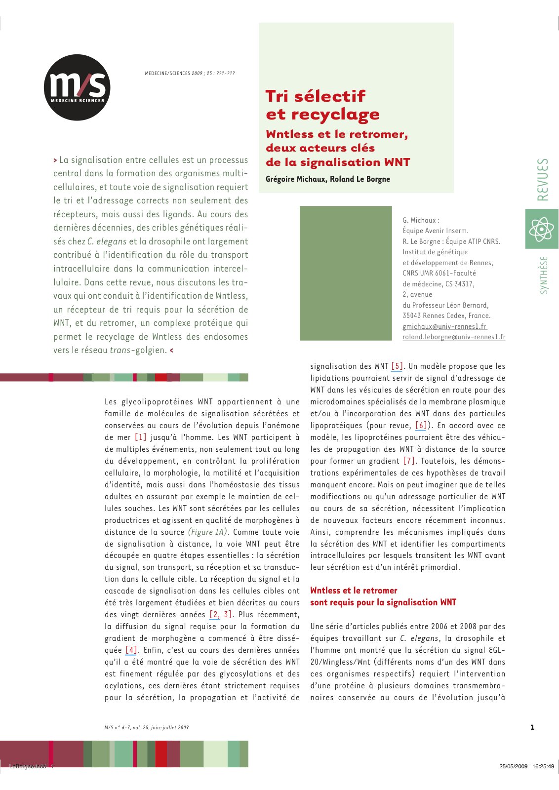 First page of Tri selectif et recyclage