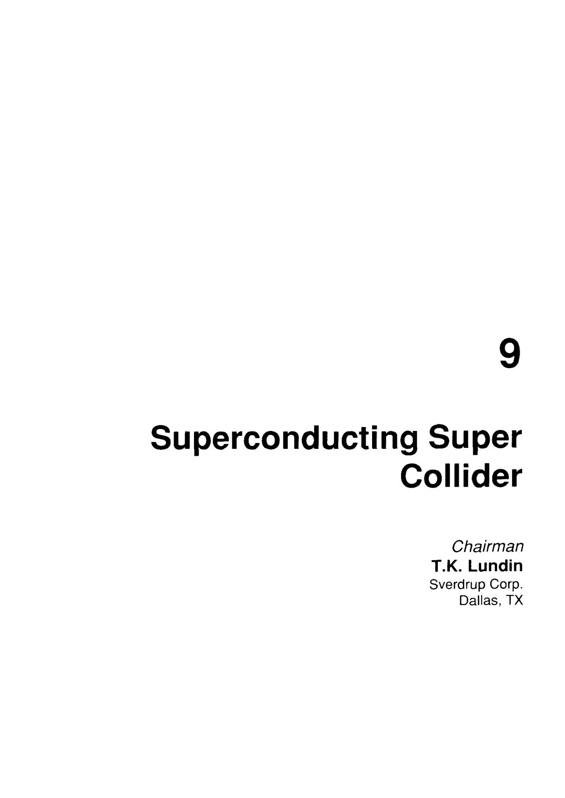 First page of Underground Facilities for the Superconducting Super Collider